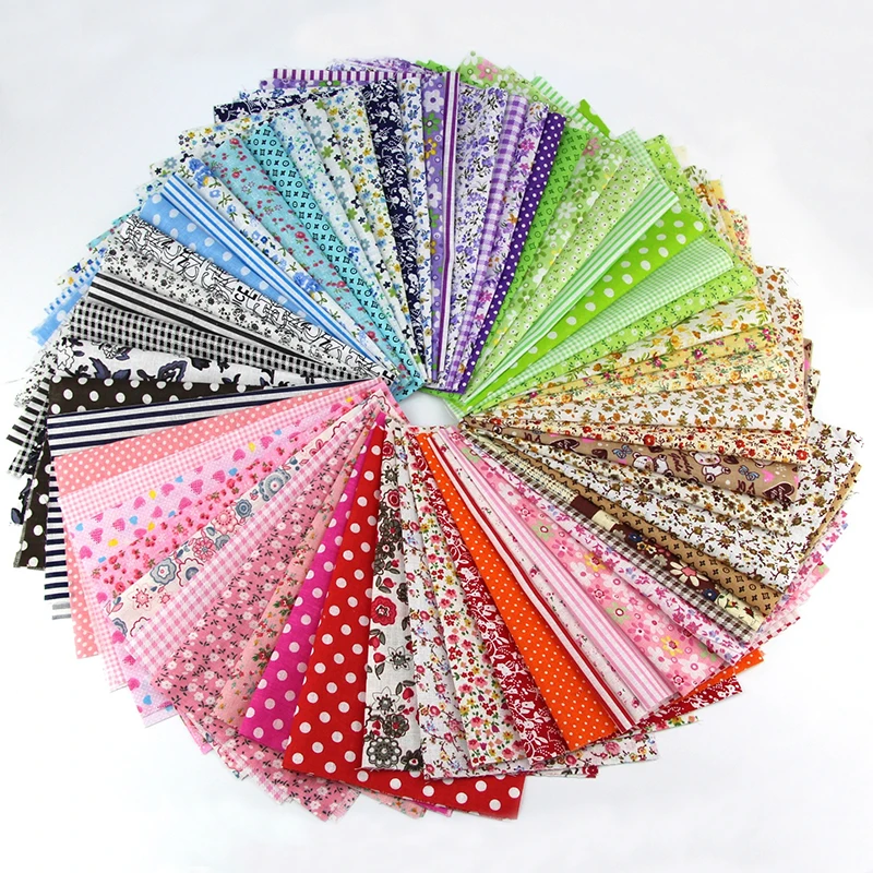 50 Pcs 10*10cm Cotton Fabric  diy Patchwork Handmade Charm Pack Patchwork Bundle Fabrics DIY Textiles Fabric Sewing Scrapbook