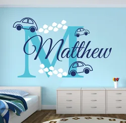 Personalized Name Cars Wall Stickers For Boy's Bedroom Removable DIY Wall Stickers For Kids Room Nursery Vinilos Parede JW016