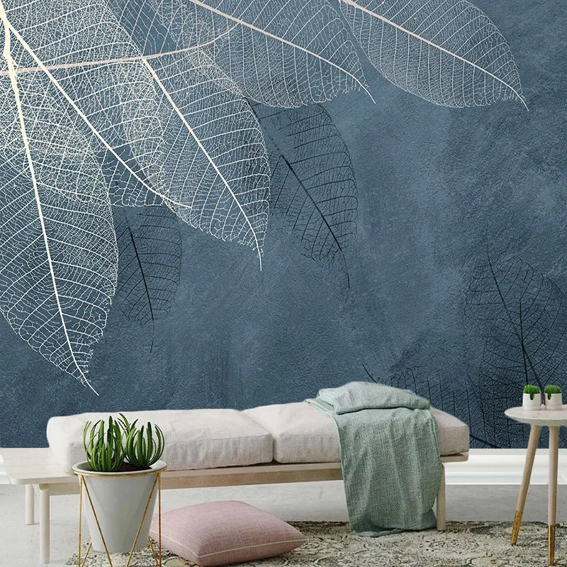 Custom Wallpaper 3D Abstract Leaf Photo Wall Murals Living Room Bedroom Creative Art Wallpapers Removable Decor 3D Wall Sticker