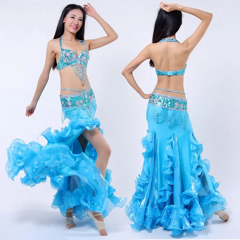 

New Oriental Dance Costumes Sexy Egyptian Tribal Belly Dance Outfits Set Dresses for women dancers girls 8 colors 3pcs-2pcs