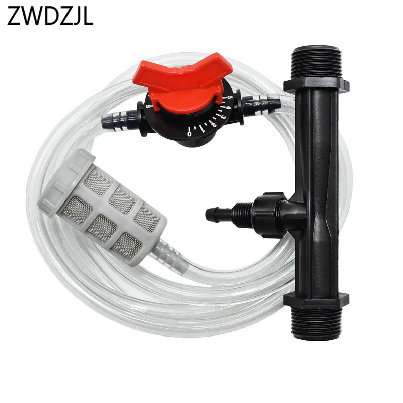 

G1/2 G3/4 Automatic Venturi Fertilizer Injectors Kits Irrigation Venturi Tube Water Flow Control Switch Mesh 1set
