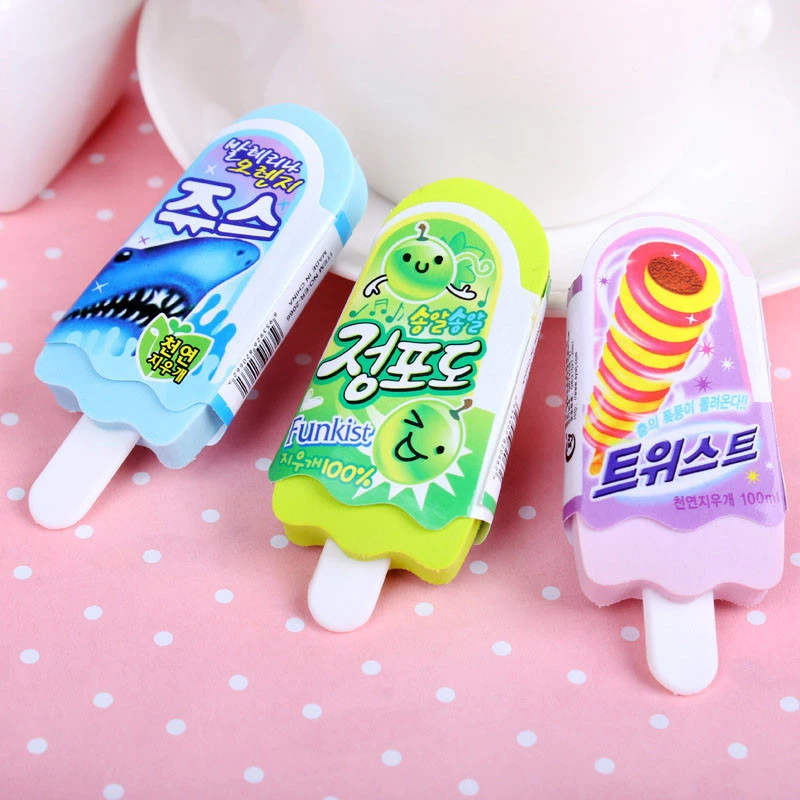 DL 1pcs SY14 cartoon eraser ice cream creative lovely rubber pupil prize Korean stationery Kawaii Kids School supplies stationer