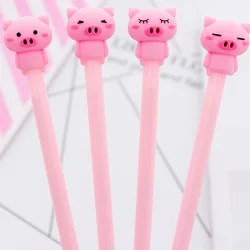 1 Pcs Cute Cartoon Pink Dull Germination Pig Neutral Pen Student Office Black Ink Pen Signature Pen Stationery