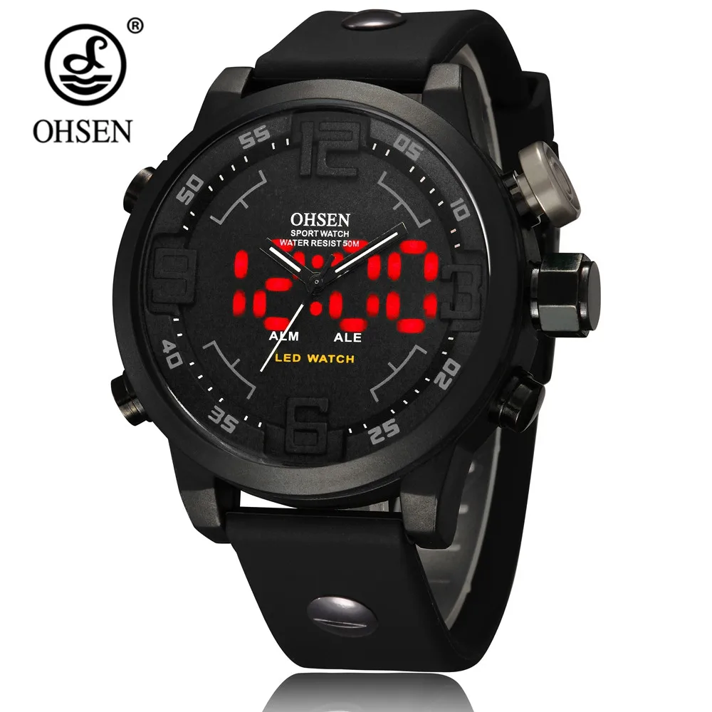 

Men Watches Waterproof Sport Military Men's Quartz Wristwatch Large Case Black Digital Electronic Male Clocks Masculino Hombre