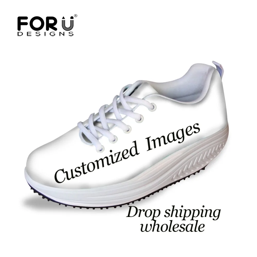 

FORUDESIGNS Custom Images or Logo Women Flat Platform Swing Shoes 2019 Spring Height Increasing Shoes for Teenage Girls Woman