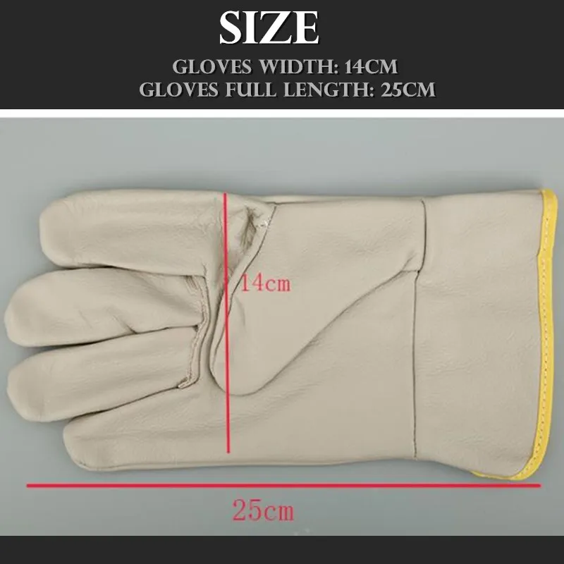 First Layer Cowhide Work Gloves Cut resistant Driver/welding Multifunction Wear-resisting Adiabatic Men's Leather Gloves