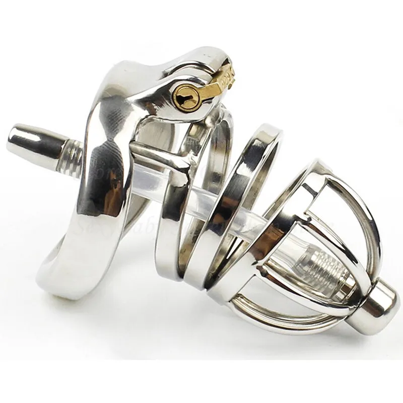 304 Stainless Steel Chastity Belt Penis Cage Penis Ring Sleeve Male Chastity Device With Urethral Catheter BDSM Sex Toys For Men