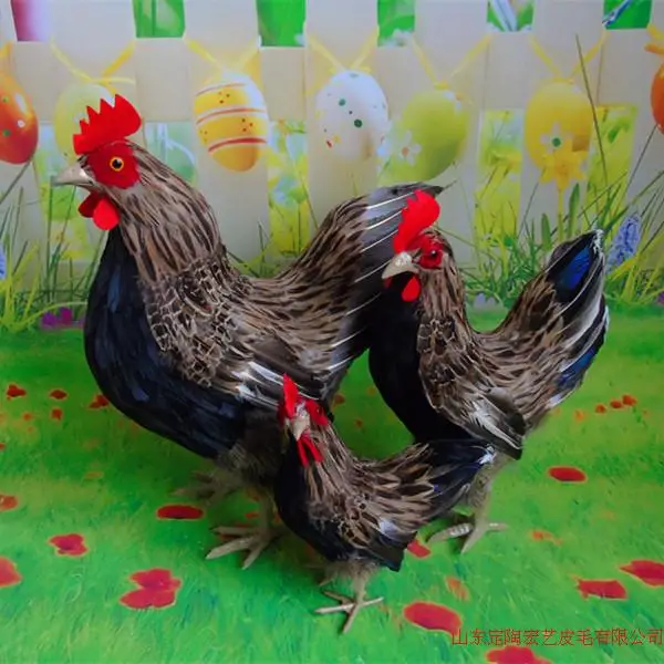 Cute Hen Simulation Model in Polyethylene And Furs for Home Decoration Props Unique Model Gift D533