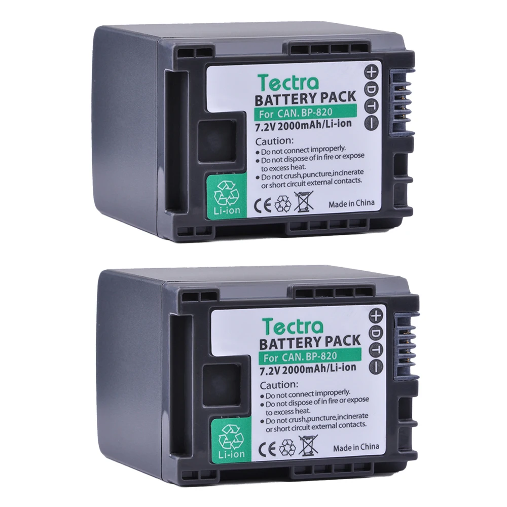 

Tectra 2PCS BP-820 BP820 Camera Li-ion Battery for Canon XA20 XA25 HFG30 HF HF M30 HF M31 HF M40