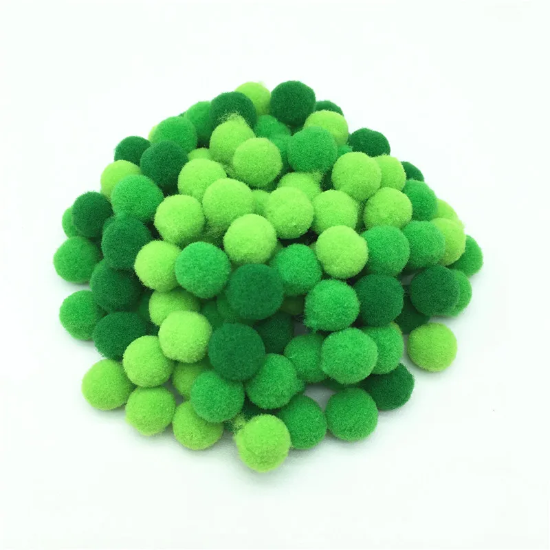 20g/lot Mix Green Colors Pompom Fur Craft DIY Soft Pom Poms Wedding Decoration/Sewing On Cloth Accessories from 8mm to 30mm