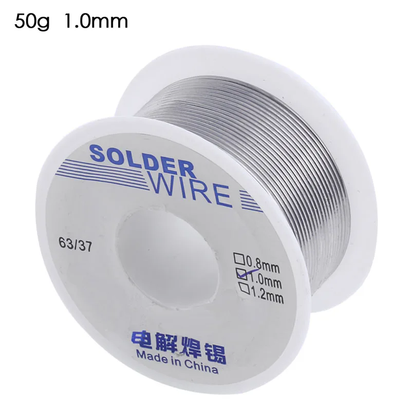 100g 0.6/0.8/1/1.2/1.5/2MM 63/37 FLUX 2.0% 45FT Tin Lead Tin Wire Melt Rosin Core Solder Soldering Wire Roll No-clean