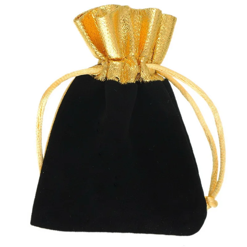 100pcs Velvet Jewelry Bags 10x12cm Black/Red Christmas Party Wedding Favor Gift Bag Cheap Drawstring Pouches Can custom Logo