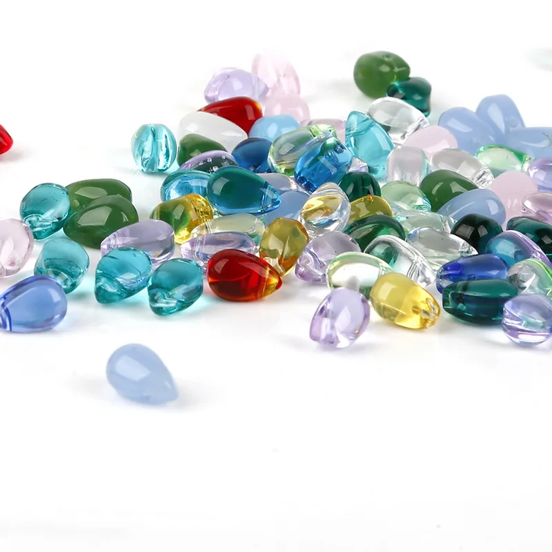 5Pcs/lot 9x6mm Crystal Petal Beads Czech Water Drop Glass Beads DIY Earring Necklace Pendant Charms Glass Matte Teardrop
