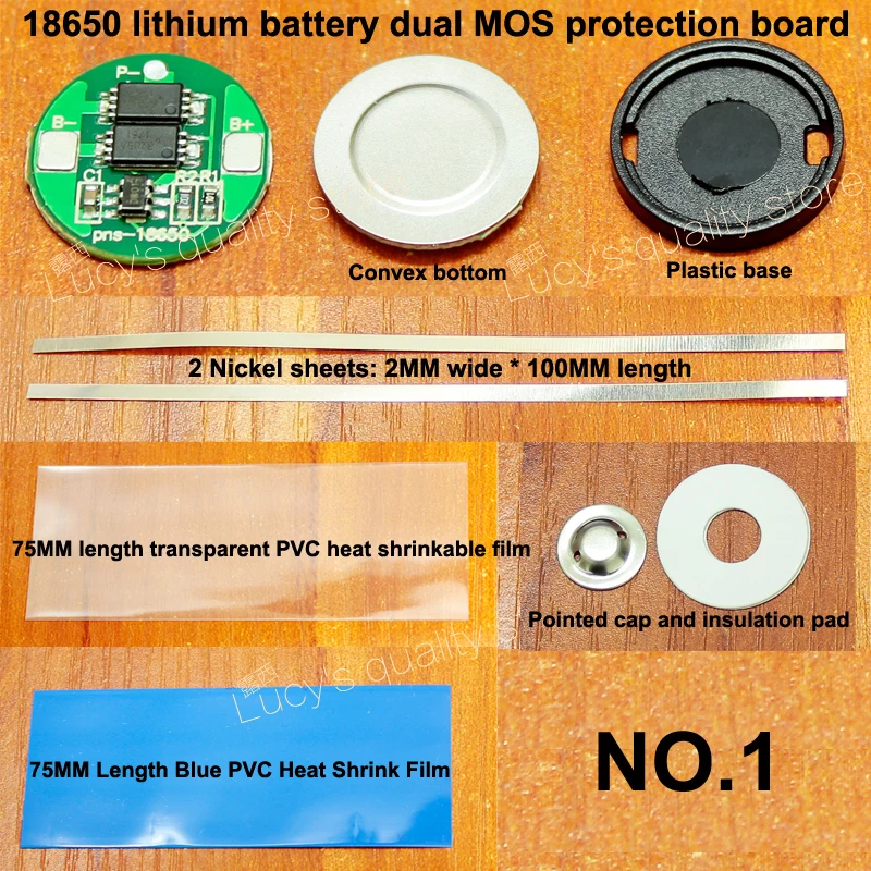 10set/lot 18650 lithium battery universal dual MOS protection board 4.2V18650 cylindrical protection board 6A current