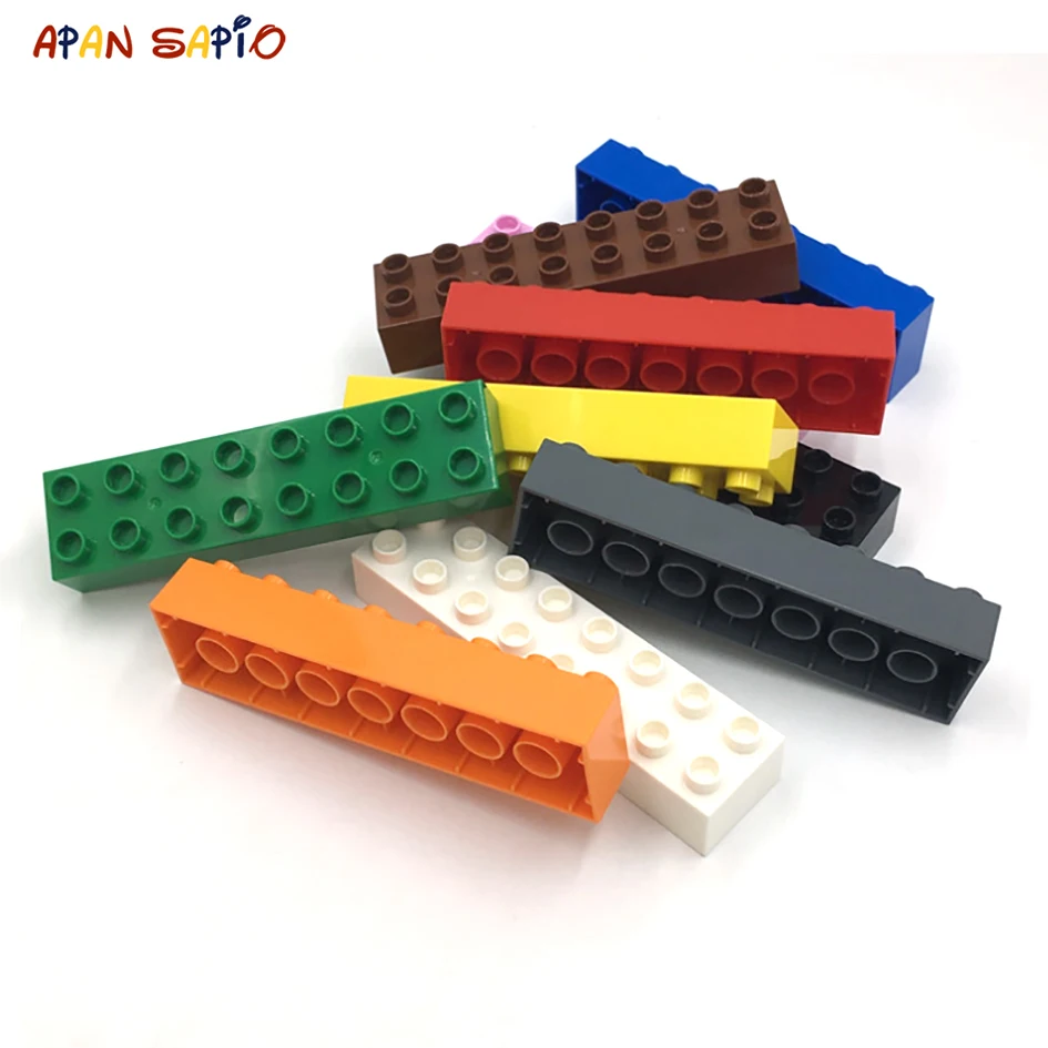 Big Size DIY Building Blocks Thick Figures Bricks 2X8Dot 4PCS Educational Creative Toys for Children Compatible With Brands