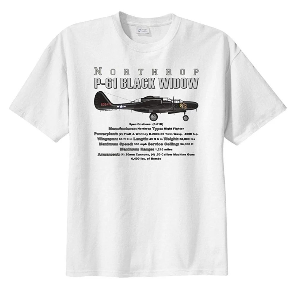

Men'S Northrop P-61 Black Widow Short Sleeve T-Shirt Fashion New Summer Classical Solid Color Short Sleeve Loose Skull T Shirt