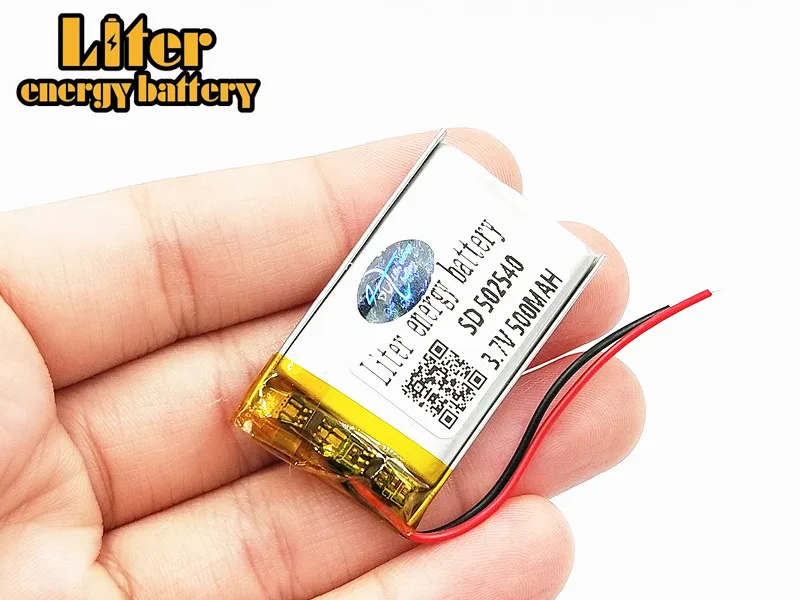 3.7V 500mAh 502540 Lithium Polymer LiPo Rechargeable Battery ion cells For Mp3 Mp4 Mp5 GPS DIY PAD DVD E-book bluetooth headset