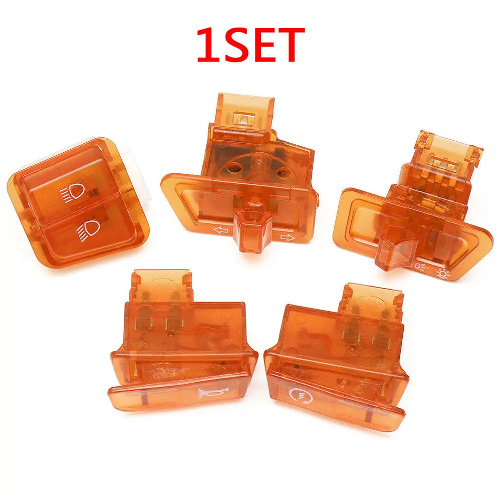 5Pcs Motorcycle Starter Button Switch Moped Scooter Turn Signal Headlight Horn Switch Head Light Horn Dimmer Turn Switch