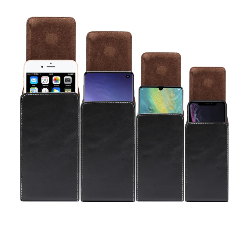Fashion Universal 4.7-7.2 inch Smart phone Waist Packs Small Phone Pouch Holster Case PU Leather Fanny Pack Casual Belt Clip Bag