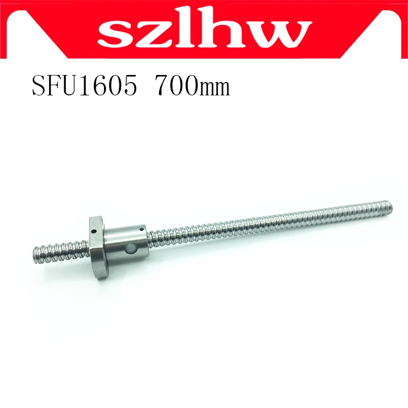 

High quality 16mm 1605 Ball Screw Rolled C7 ballscrew SFU1605 700mm with one 1605 flange single ball nut for CNC parts no ends