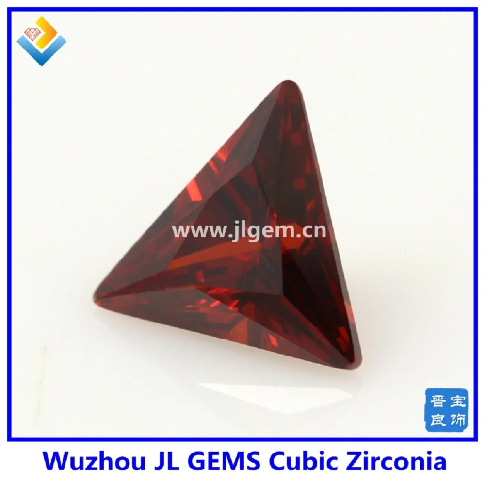 

MOQ=100pcs 5A Cubic Zirconia Trillion Shape Loose Stone #8 Garnet 3x3mm-10x10mm Trillion CZ Stone