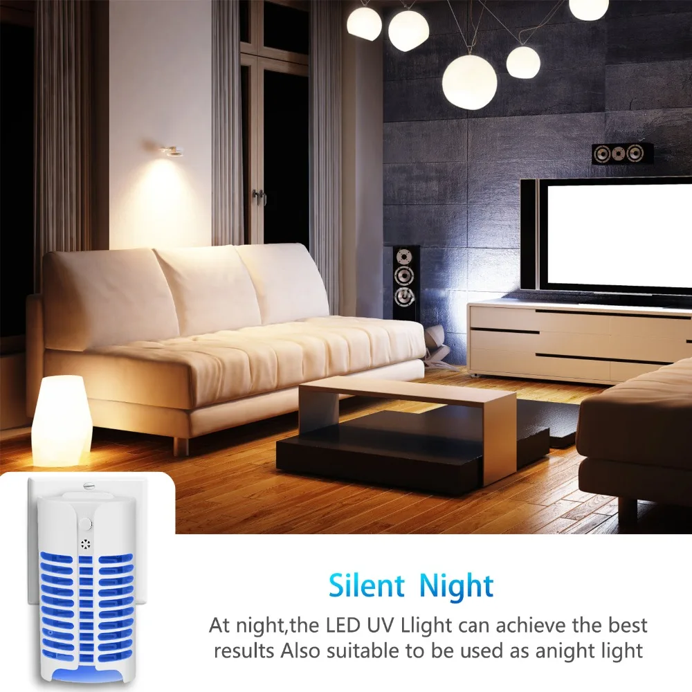 Indoor Bug Zapper Flying Insect Killer Using Unique UV Light Trap Technology & Sensor | Electronic Fly Repeller/Repellent