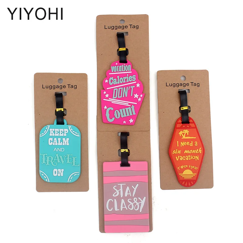 Travel Accessories Keep Calm Luggage Tag Fashion Women Silica Gel Suitcase ID Address Holder Baggage Boarding Tag Portable Label