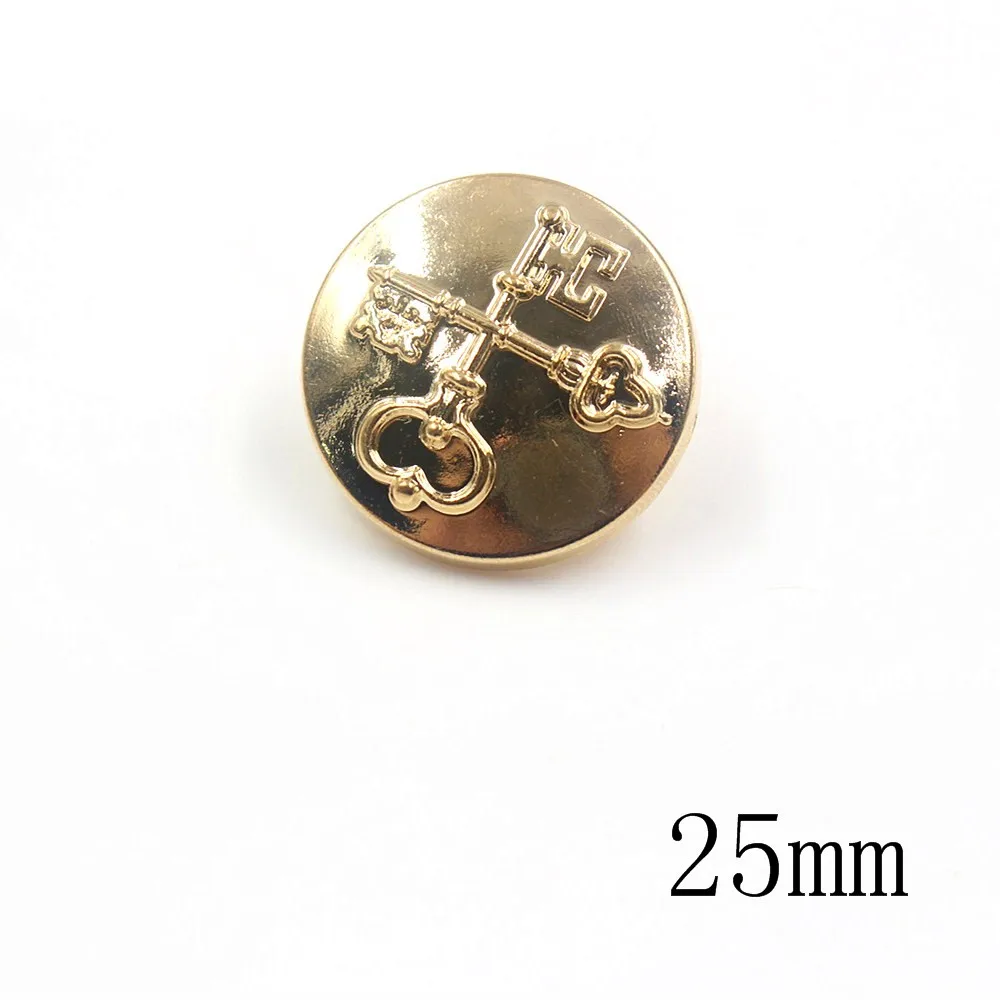 18mm 22mm 25mm 10 sztuk/partia klucz faraon metalowy przycisk złoty sweter płaszcz dekoracji koszula przyciski akcesoria DIY JS-0201