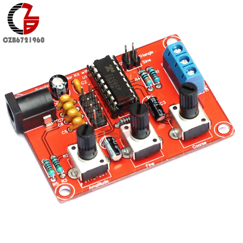 XR2206 Function Signal Generator DIY Kit Sine Triangle Square Wave Function Generator with Acrylic Protect Case