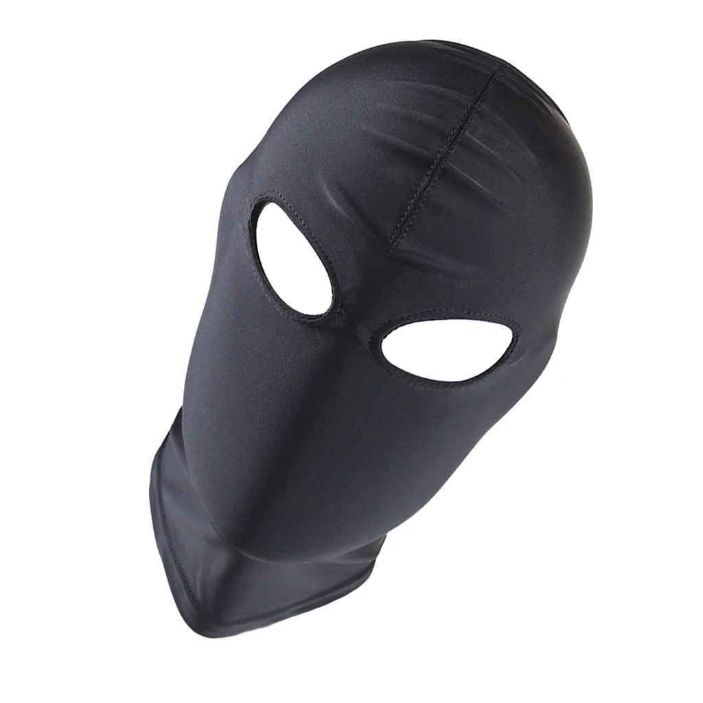 Unisex Breathable Black Full Face Cover Spandex Zentai Costume Mask Hoods black cool man woman face mask