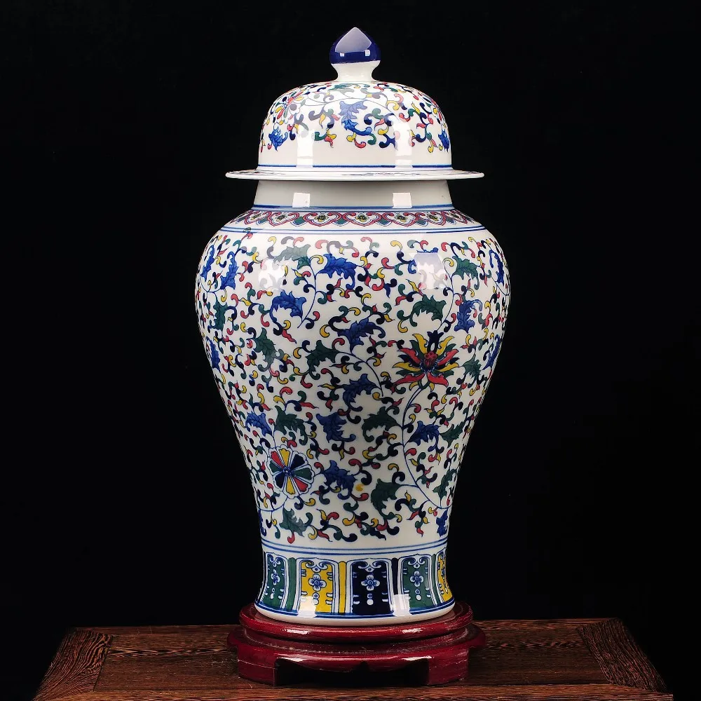 Jingdezhen ceramic temple jar Antique Porcelain Blue and White chinese ginger jars