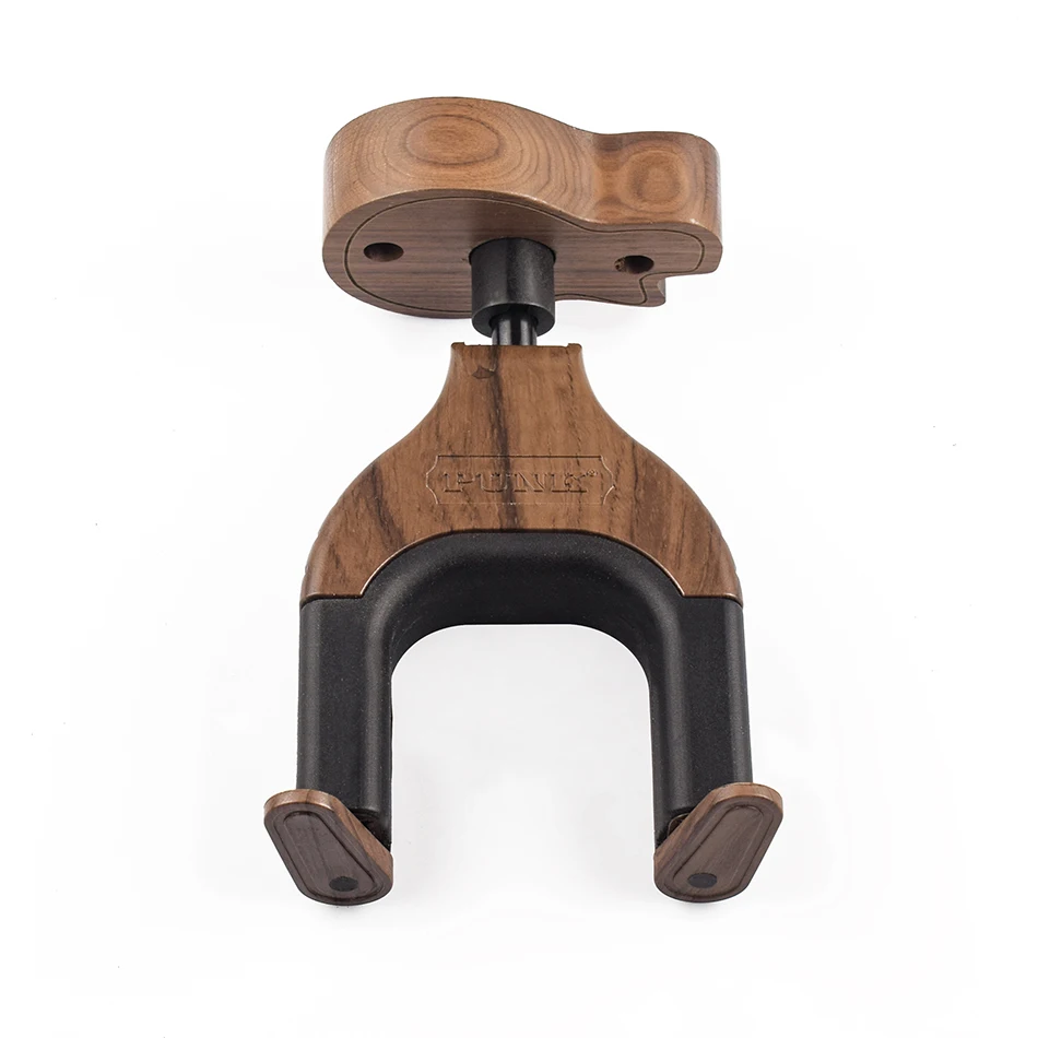 Black Walnut Guitar Hanger With Automatic Locking Function Hook Holder Wall Mount Stand Rack Bracket Plus Screws Easy Install