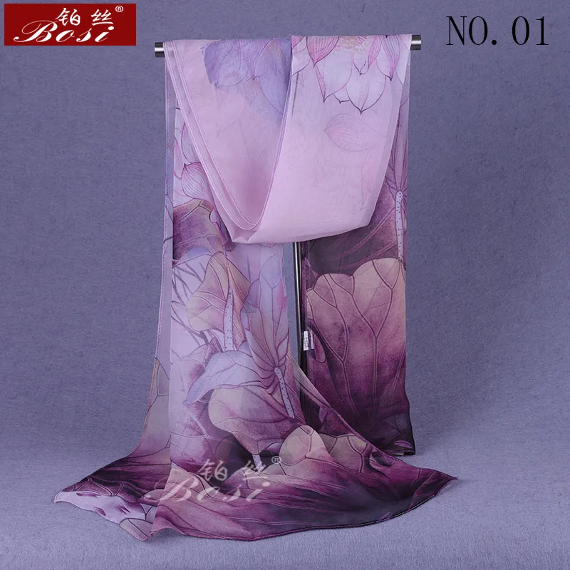 100% silk feel Fashion hijab print Scarf Shawls women Chiffon flower scarves cape female luxury brand ladies stoles Pink Floral