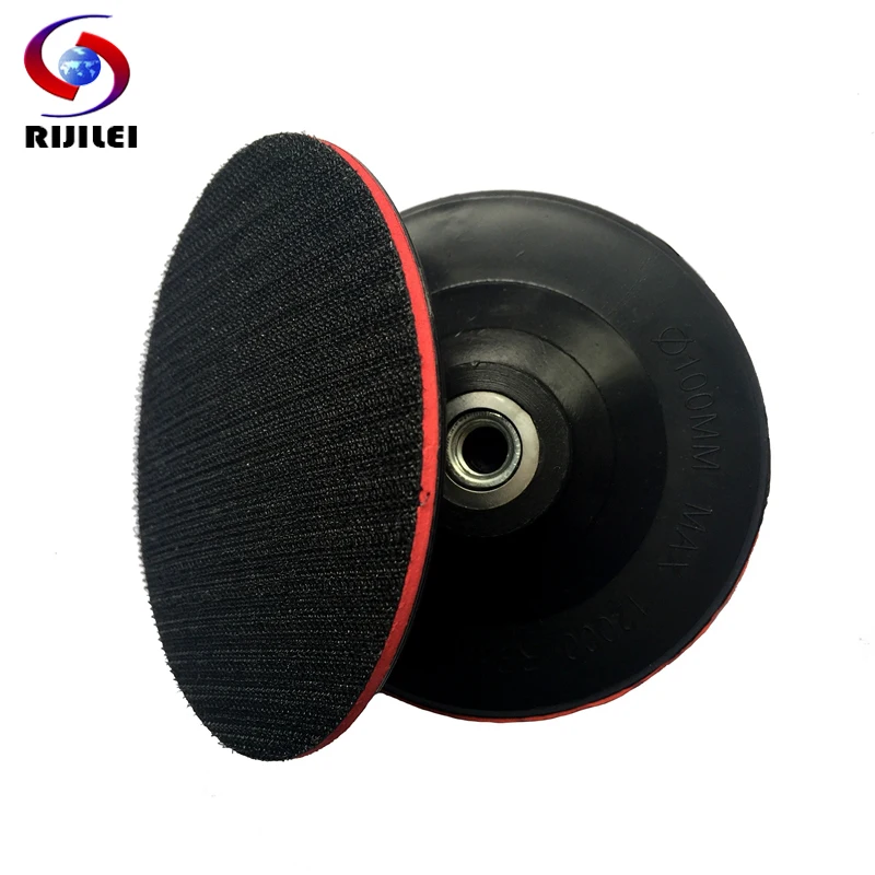 RIJILEI M10 4Inch Rubber Backer Pad of Polishing Pad Thin Hook & Loop Sanding Pad Pallet Angle grinder Polisher Sander 4BFRM10