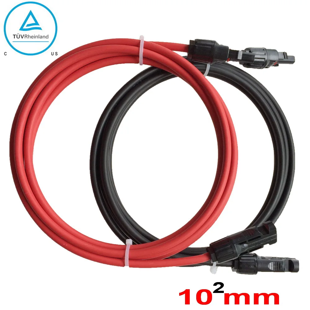 

10mm2 Solar PV Cable with connector Tinned-Copper Conductor CE approved solar panel inverter controller battery solar cable wire