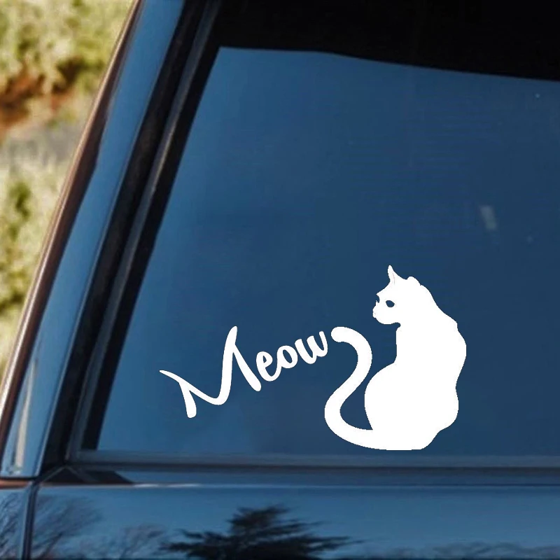 Cat Silhouette Meow Love Cat Kitty Lover Pet Car Adorable Animal Decal Sticker