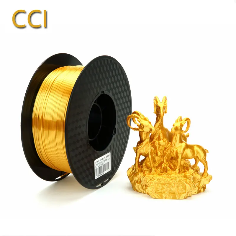 

Silk gold pla filament 1.75mm 3d printer filament 1kg Silky golden Shiny metal metallic printing materials luster CC3D