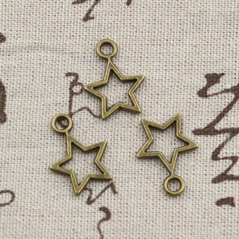 30pcs Charms Star Pentagram 22x16mm Antique Bronze Silver Color Pendants Making DIY Handmade Tibetan Bronze Silver Color Jewelry