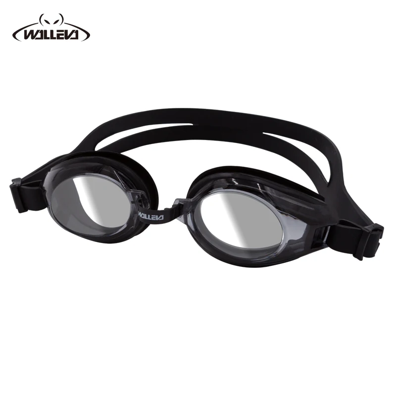 WALLEVA water glasses professional swimming goggles Adults Waterproof swim uv anti fog adjustable glasses  pool