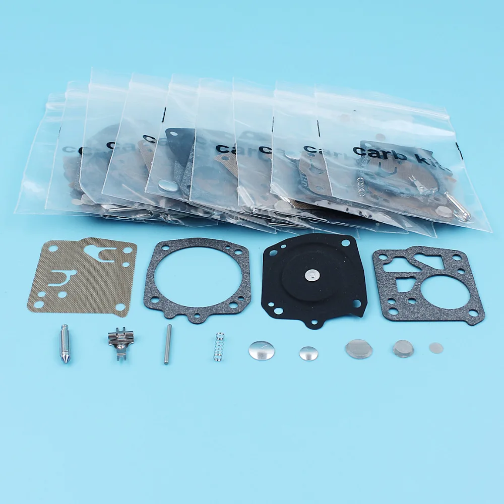 10Pc/Lot Carburetor Diaphragm Rebuild Repair Kit For Husqvarna 61 66 266 268 272 281 288 Chainsaw Carb Tillotson RK-23HS