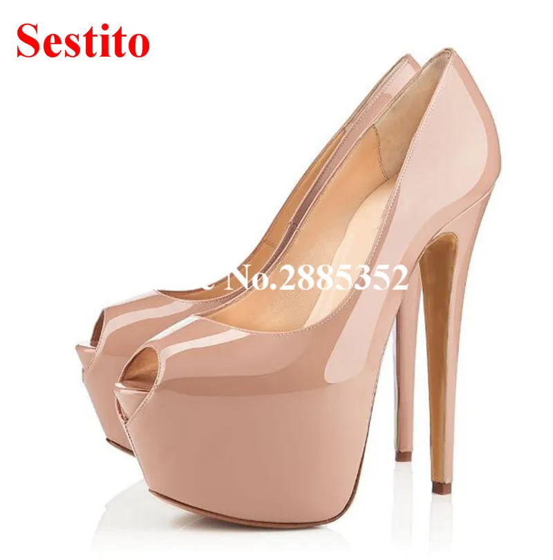 

Promotion Fashion Lady Pumps Platform Open Toe Solid Color Thin High Heels Peep Toe Shallow Wedding Party Dress Shoes Women