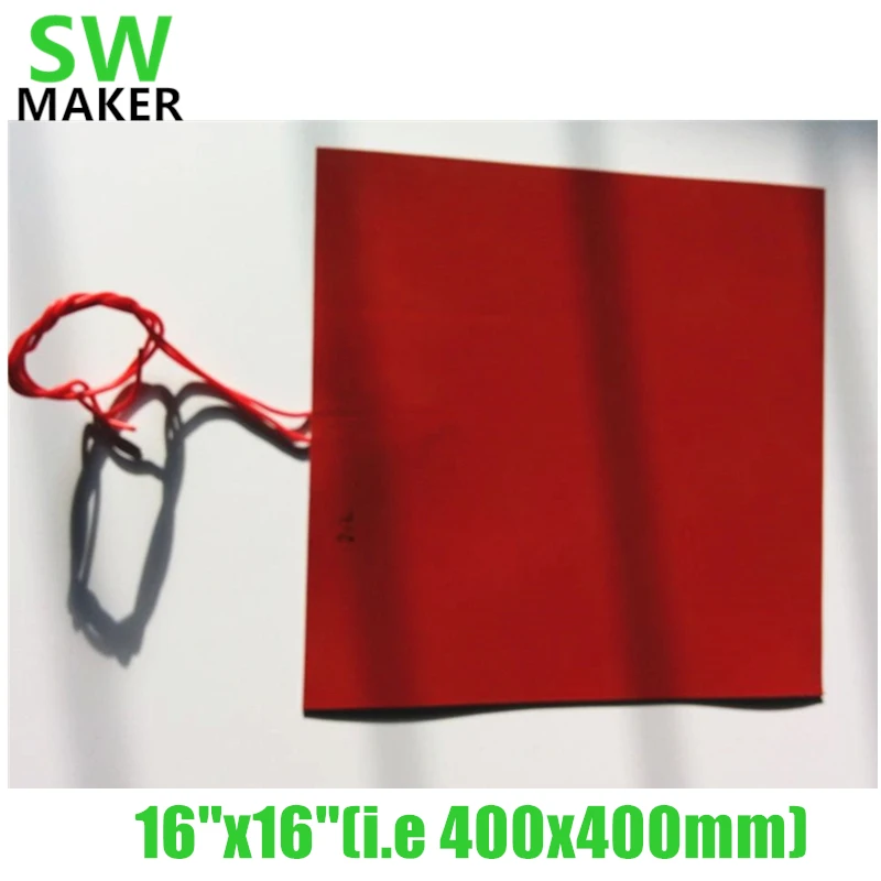 

110V/220V 560W 400x400mm Silicone heater 16'' Heated bed with 1000mm cable NTC thermistor for Reprap 3D printer