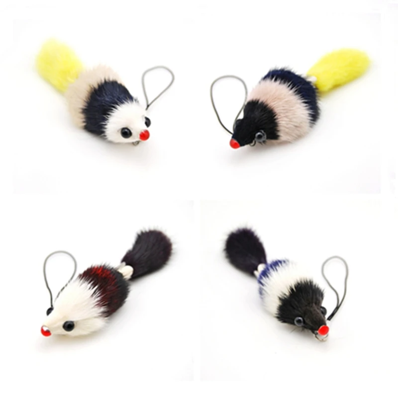 New Cute Fluffy Squirrel Key Chain Women Genuine Mink Fur Pompom Toy Key Ring Mouse Pendant Keychain Bag Charms Trinket Gift