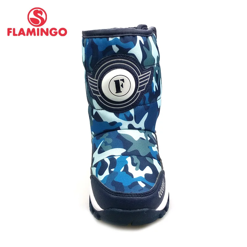 FLAMINGO Winter High Quality Mid-Calf Navy Wool Keep Warm Kids Shoes Anti-slip Snow Boots for Boy Free Shipping 82D-NQ-1041