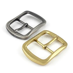 1x Metal Belt Buckle Center Bar Single Pin Buckle Men's Fashion Belt Buckle 2 Colors for 37-39mm Belt Leather Craft Accessories