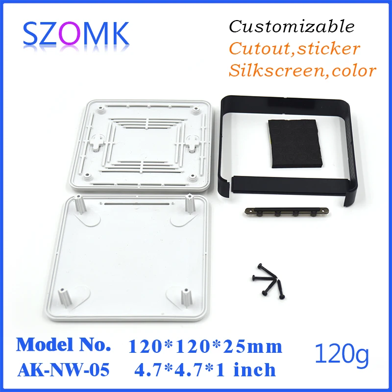 Plastic box case electronic project box wifi router enclosure (1Pc) 120*120*25mm electronics enclosures for pcb junction box