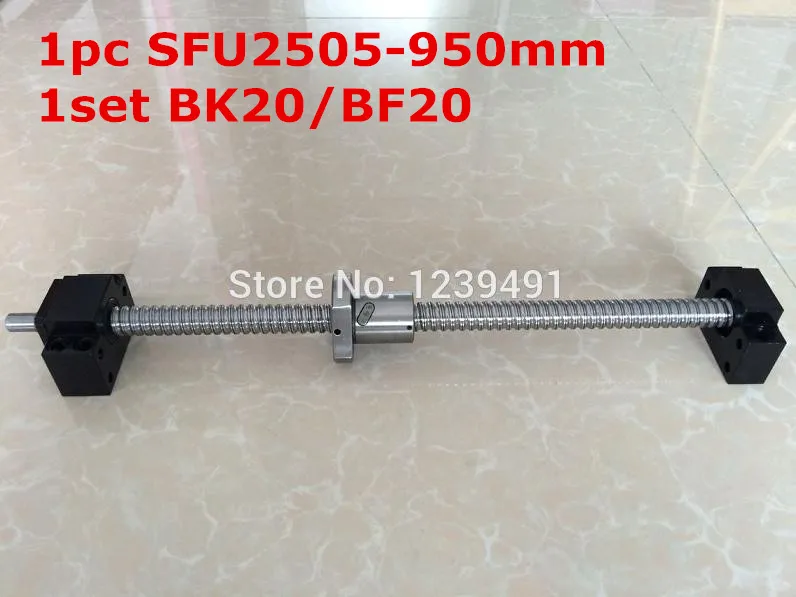 

SFU2505 - 950mm ballscrew with end machined + BK20/BF20 Support CNC parts