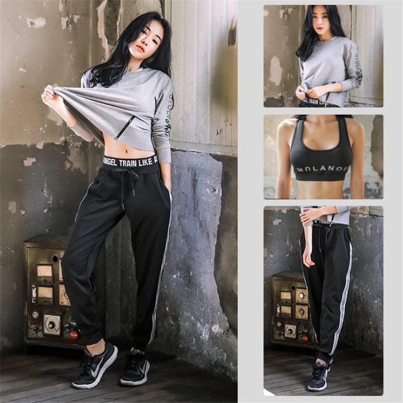 

3 Pieces Yoga Suits Gym Pants+Bra+Yoga Shirt Girl Set Dance Workout Female Clothes Running Sport Breathable Fitness Sportswear