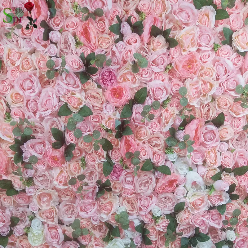 SPR Ombre style pink Free Shipping yiwu factory flower wall wedding backdrop artificial flower arrangements