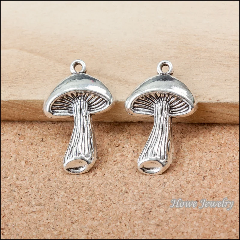 

72pcs vintage mushroom charm Antique silver Pendant DIY European Style Jewelry Making B254